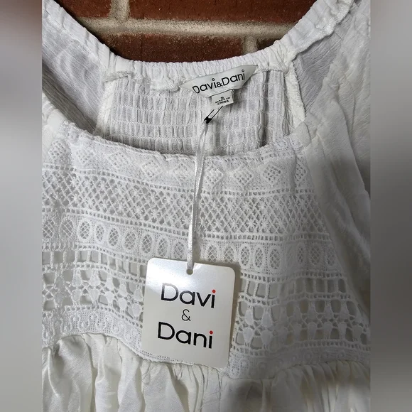 Davi & Dani: White Boho Off the Shoulder Mini Dress NWT!! | HOST PICK! - Picture 2 of 5